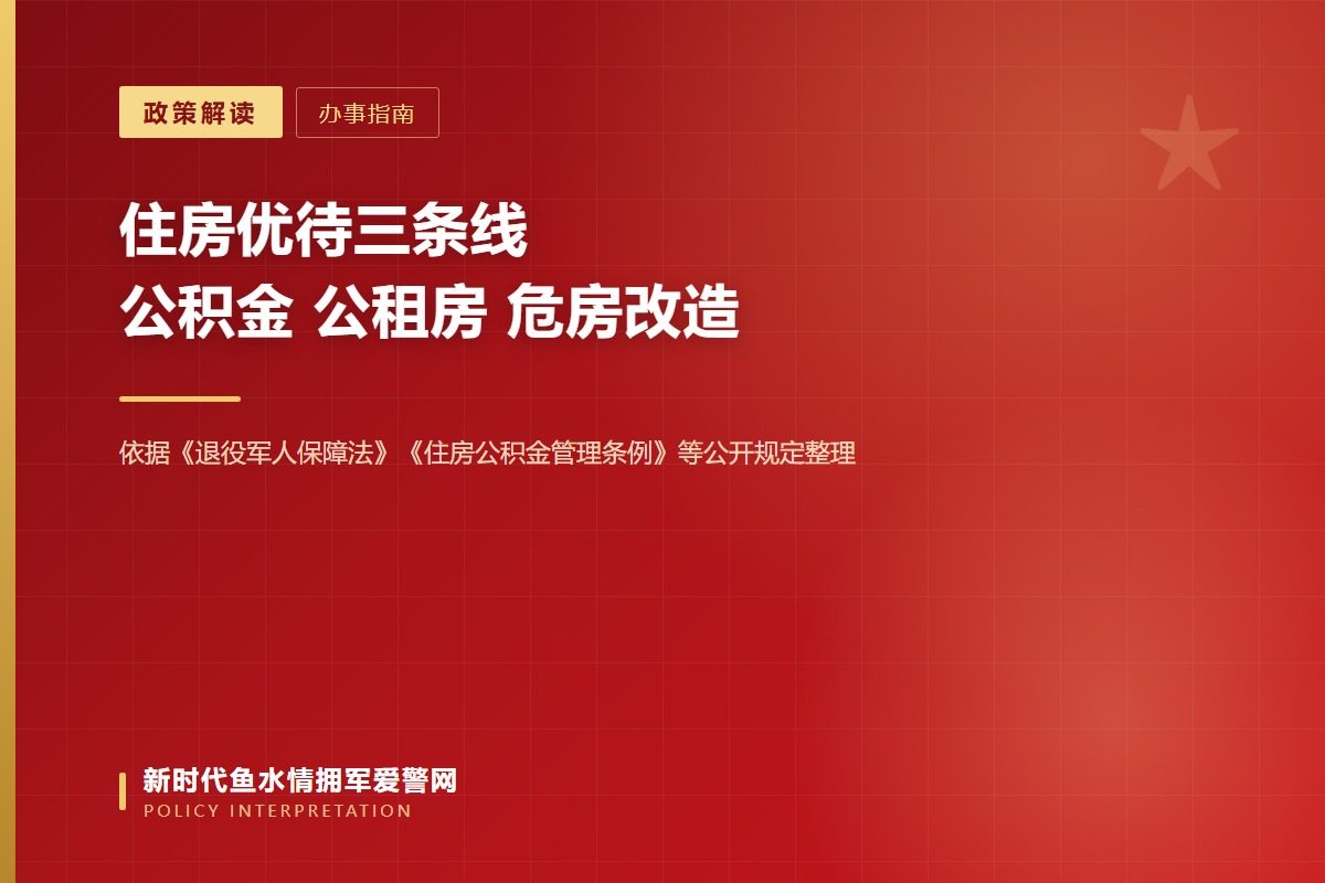 退役军人住房支持的三条政策线：公积金、<a href=