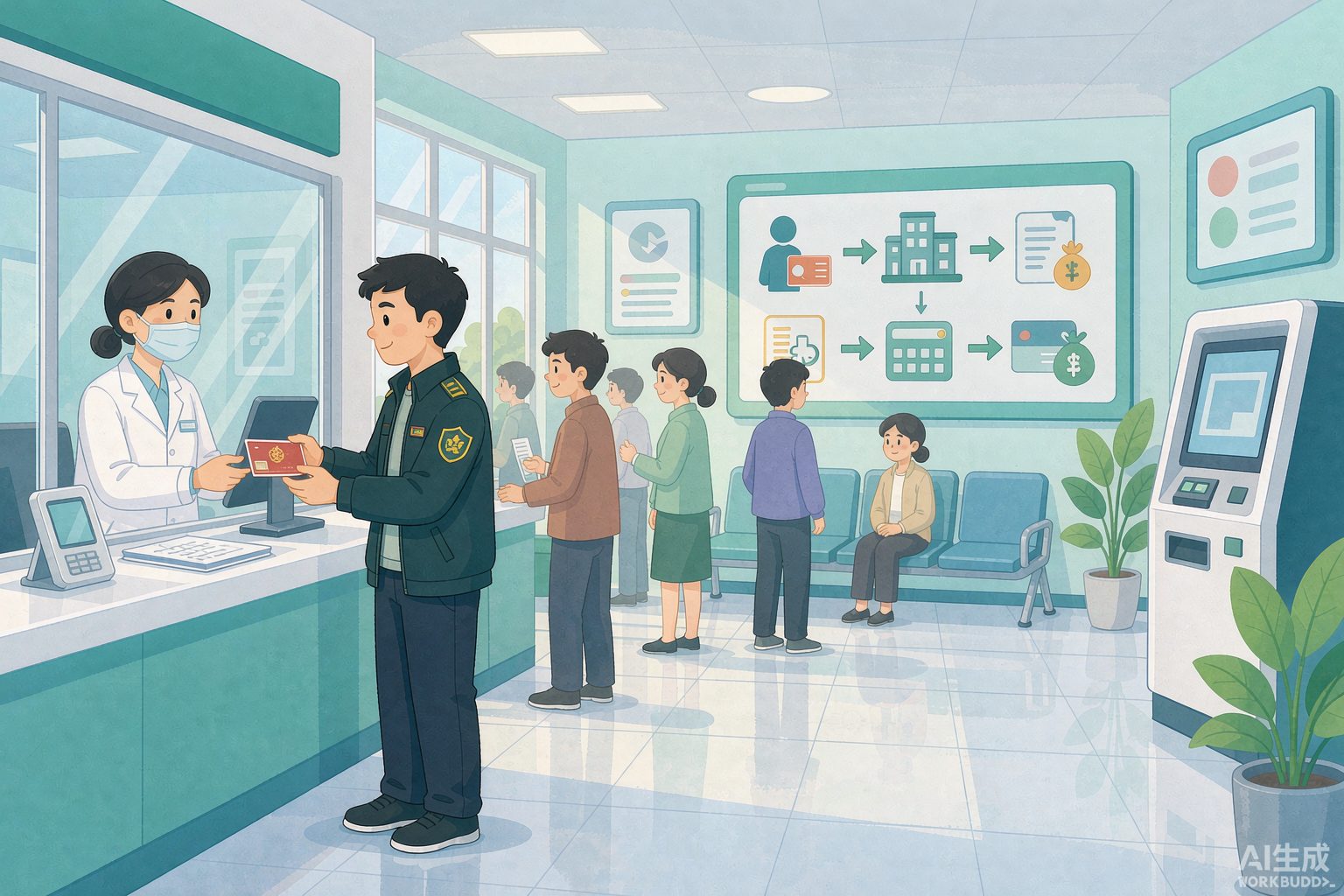 退役军人凭优待证在医疗机构窗口办理就医手续（示意图）
