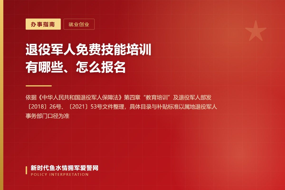 退役军人教育培训三类：适应性培训、职业技能培训、学历教育（示意图）