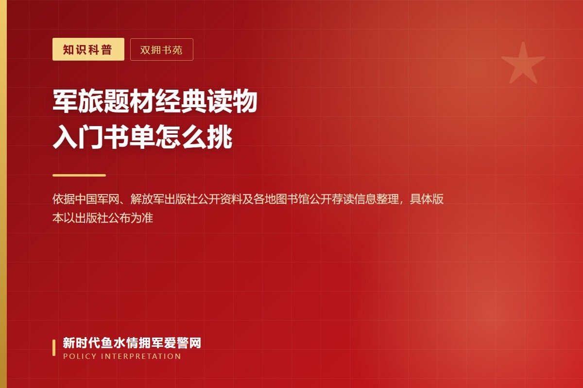 军旅题材入门书单分为小说、纪实、回忆录三类(示意图)
