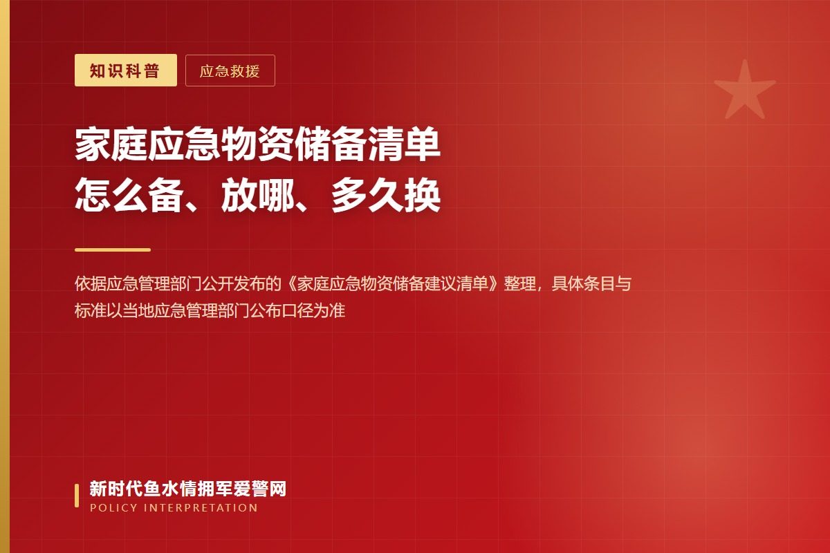 家庭应急物资储备:基础版覆盖应急物品、应急工具、应急药品三块(示意图)