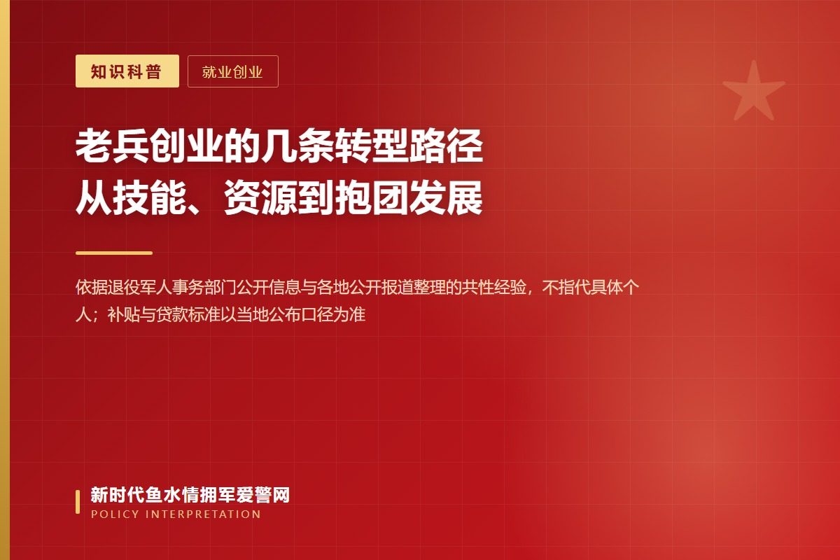老兵创业常见路径:技能转型、管理补课、返乡抱团(示意图)