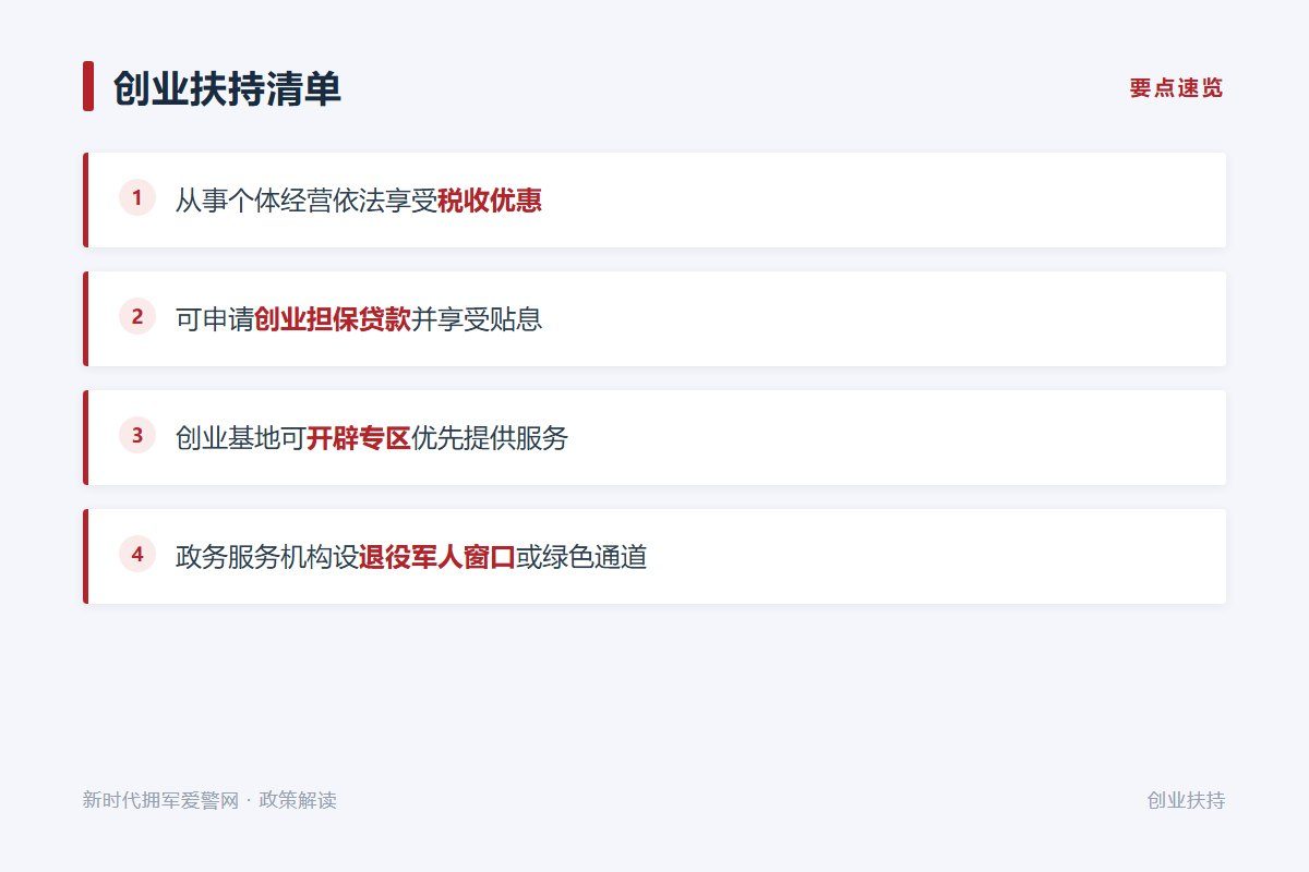 创业基地可通过开辟专区等形式,优先为退役军人创业提供服务